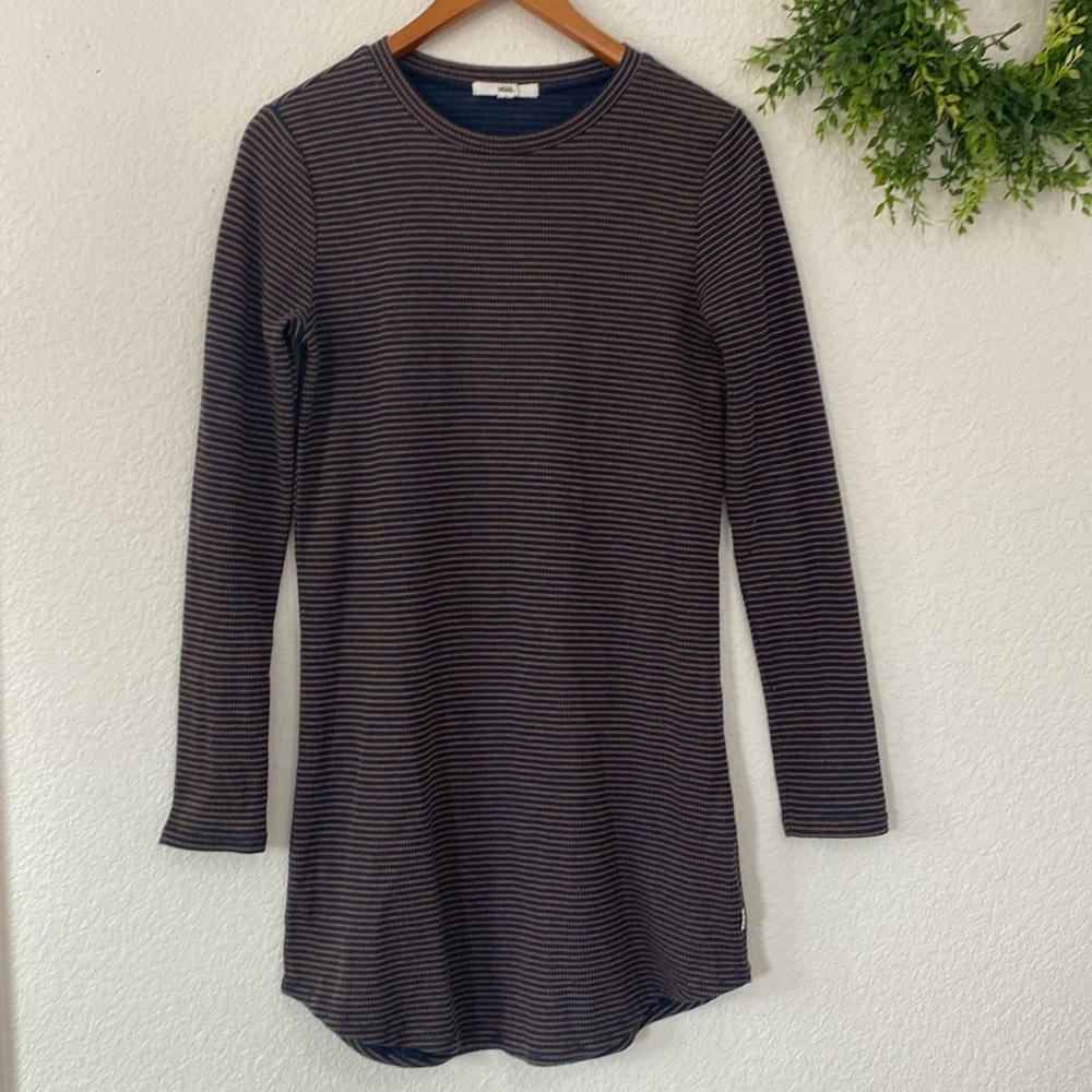 Vans Navy Stripe Long Sleeve Pullover Dress Size Small